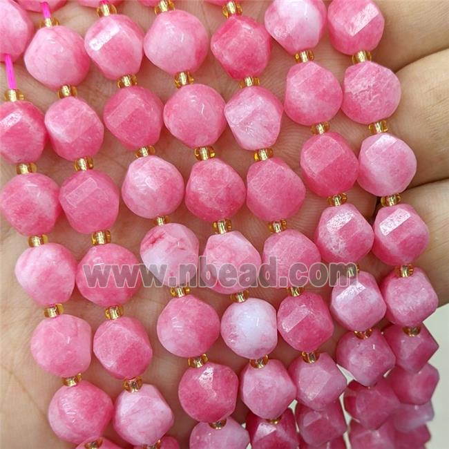 Pink Jade Twist Beads Dye
