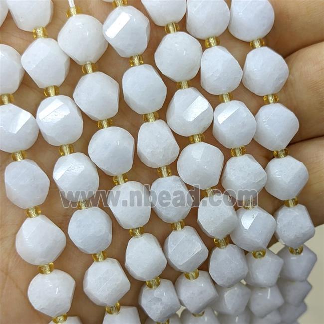 White Jade Twist Beads Dye