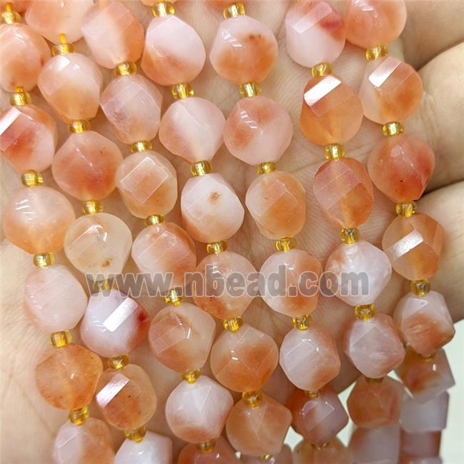 Orange Jade Twist Beads Dye