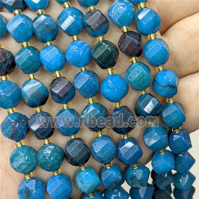 Jade Twist Beads Blue Dye