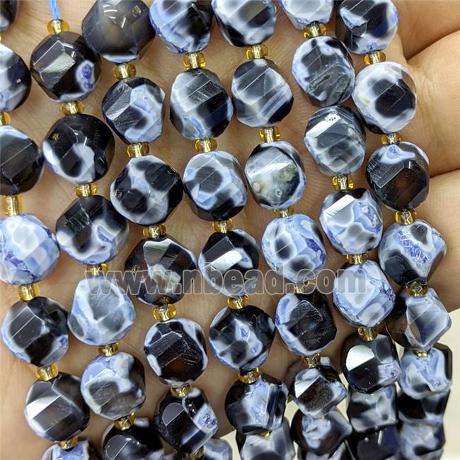Blue Fire Agate Twist Beads Dye