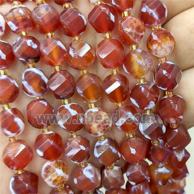 Red Fire Agate Twist Beads Dye
