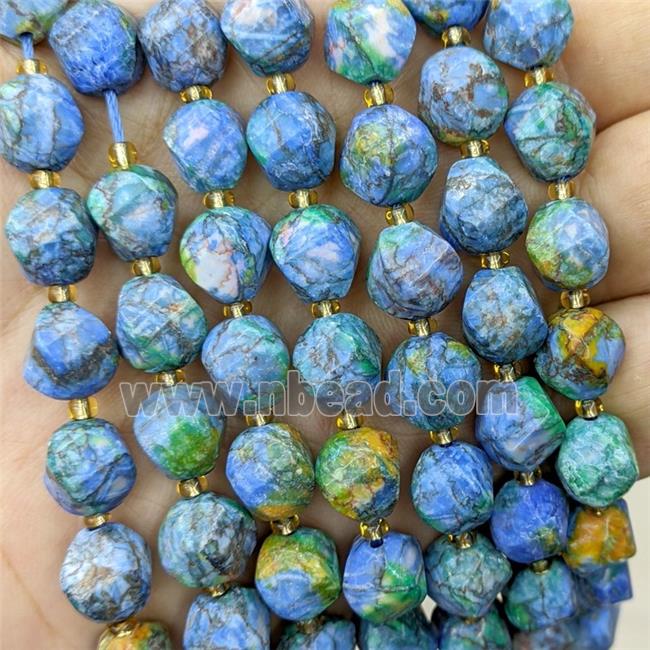 Synthetic Turquoise Twist Beads Blue Dye
