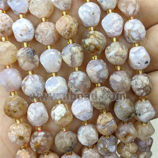 Natural Sakura Agate Twist Beads B-Grade