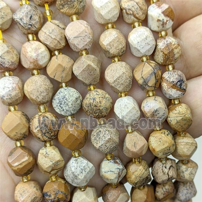 Natural Picture Jasper Twist Beads