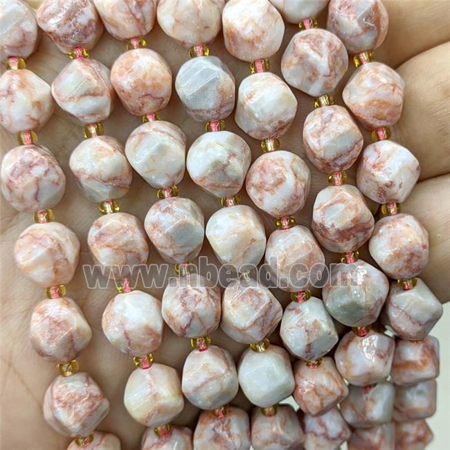 Red Silk Jasper Twist Beads