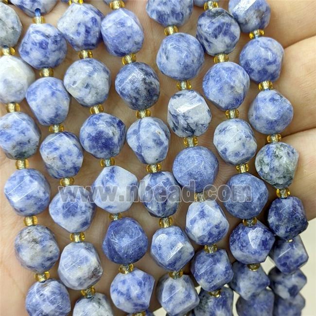 Blue Dalmatian Jasper Twist Beads