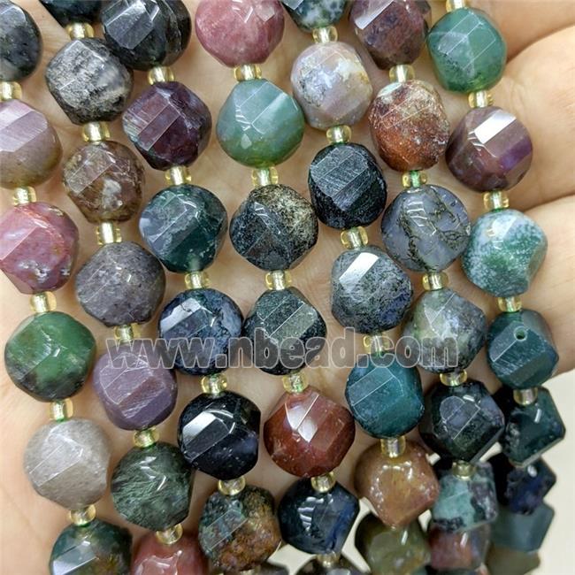 Natural Indian Agate Twist Beads Multicolor