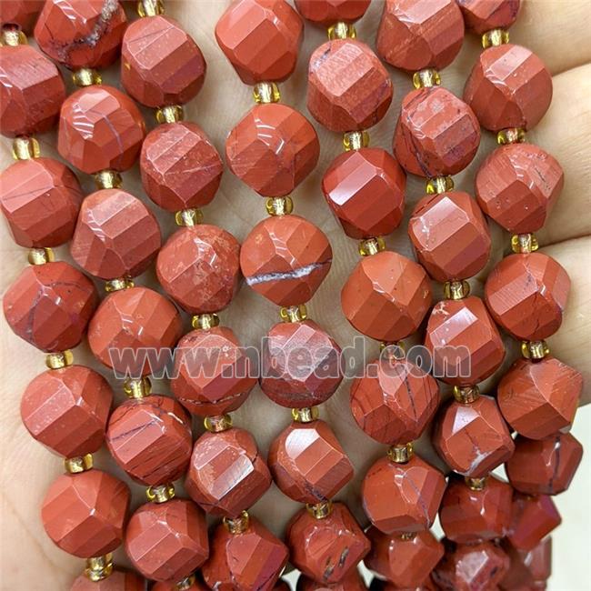 Natural Red Jasper Twist Beads