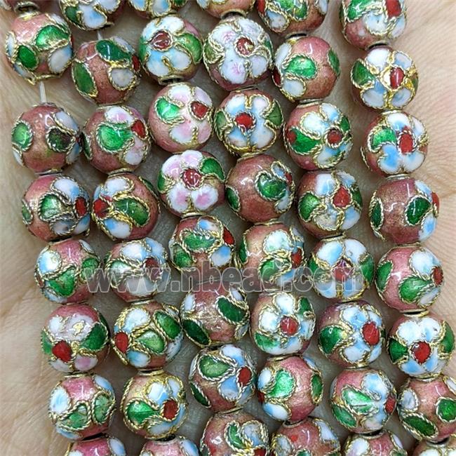 Round Cloisonne Beads Flower