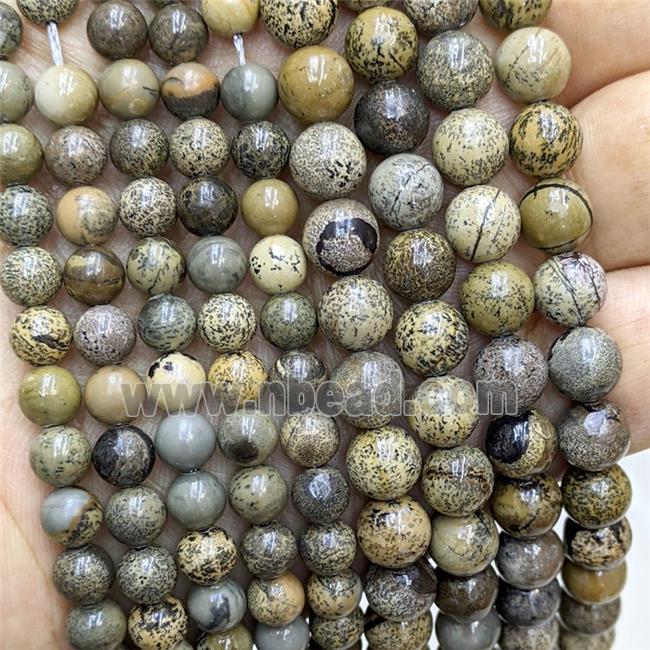 Natural Chinese Chohua Jasper Beads Yellow Smooth Round