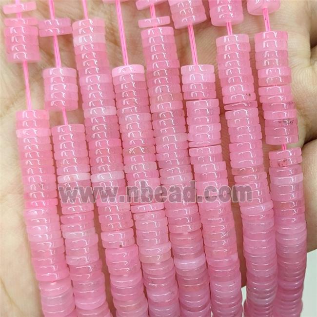 Pink Jade Heishi Beads Dye