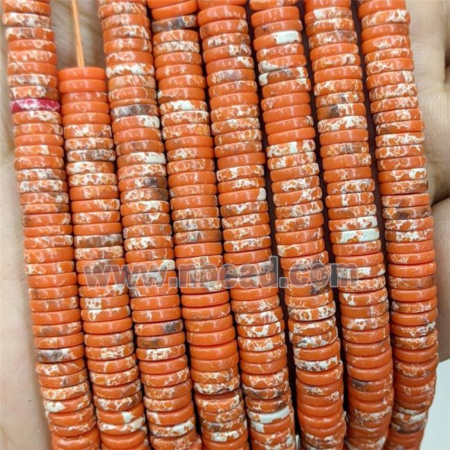 Orange Imperial Jasper Heishi Space Beads Dye