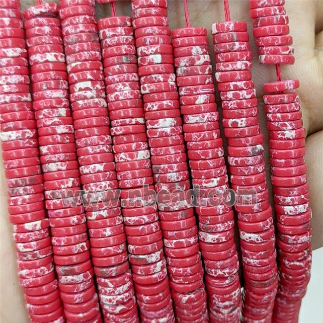 Red Imperial Jasper Heishi Beads Dye