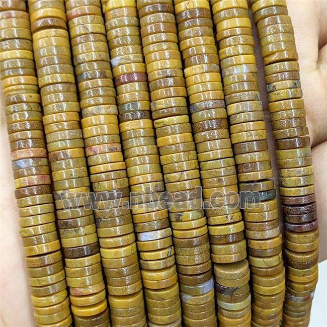 Natural Yellow Ocean Agate Heishi Spacer Beads