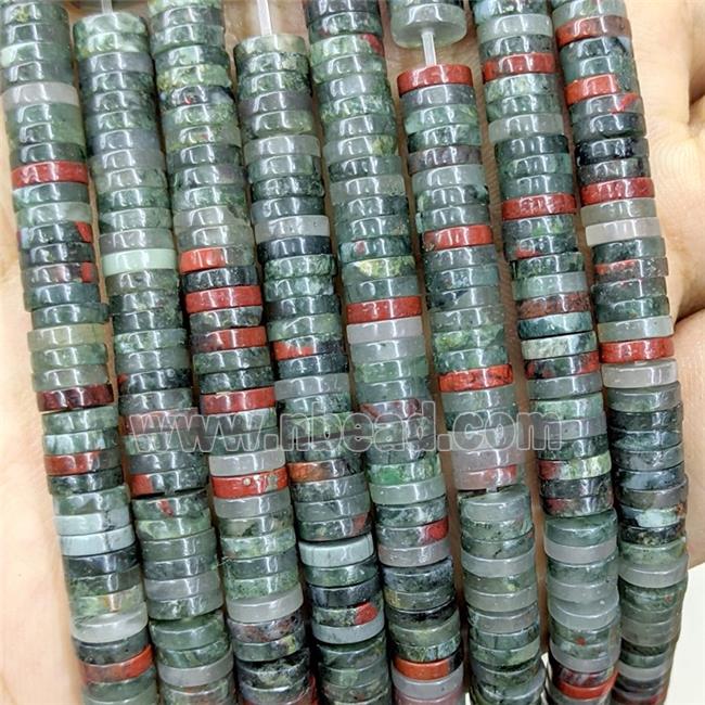 Natural African Bloodstone Heishi Beads