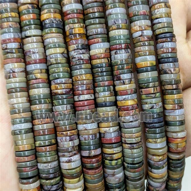 Natural Picasso Jasper Heishi Beads Multicolor