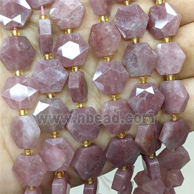 Rose Quartz Hexagon Beads