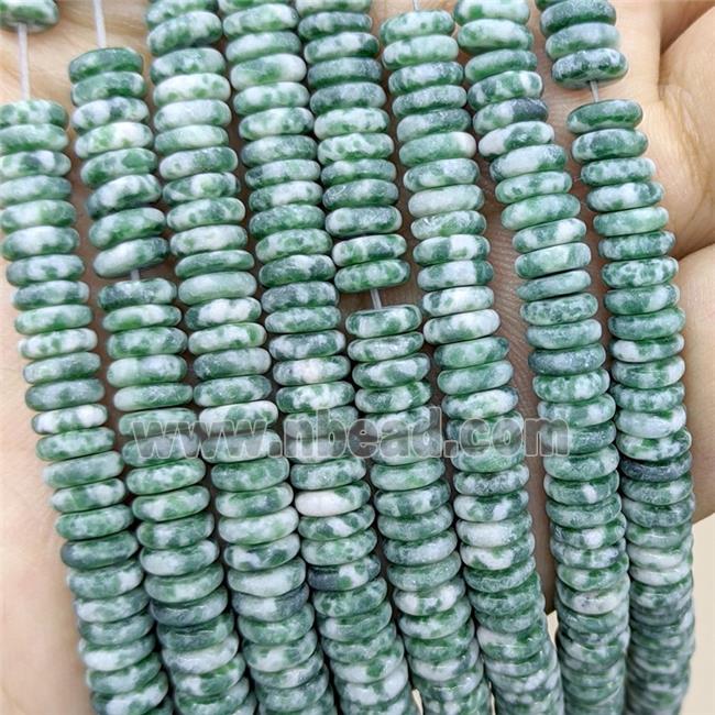 Green Dalmatian Jasper Heishi Beads Matte