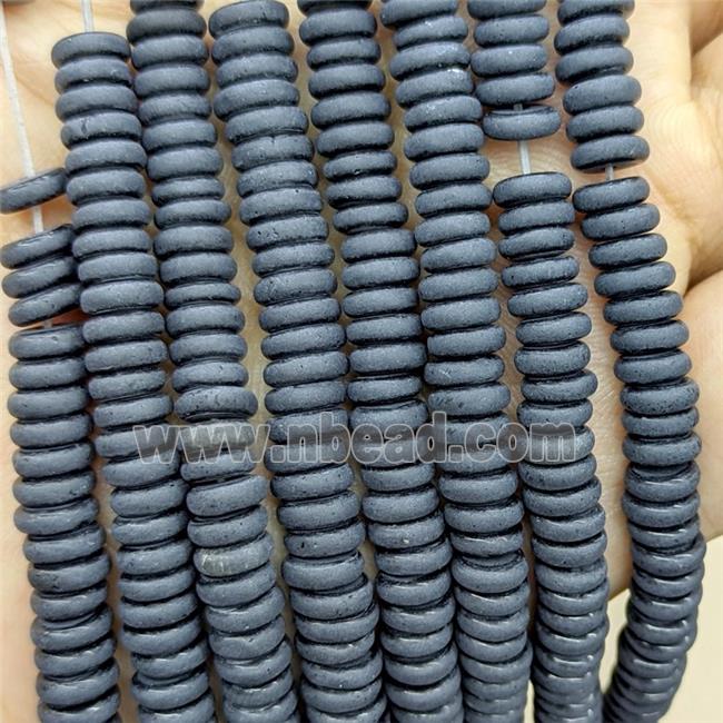 Black Obsidian Heishi Beads Matte