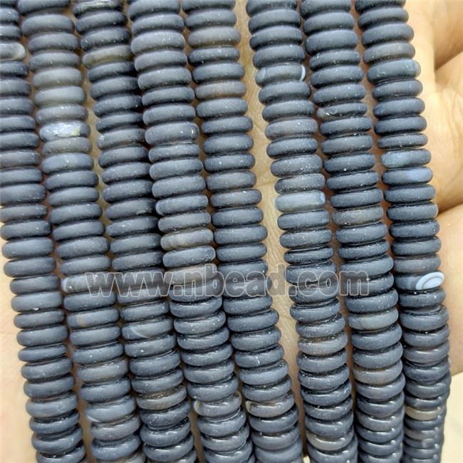 Black Agate Heishi Beads Dye Matte
