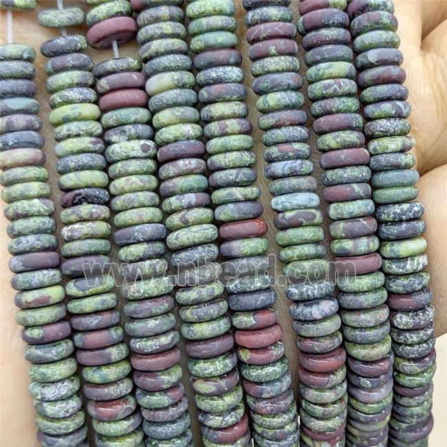 Dragon Bloodstone Heishi Beads Green Matte