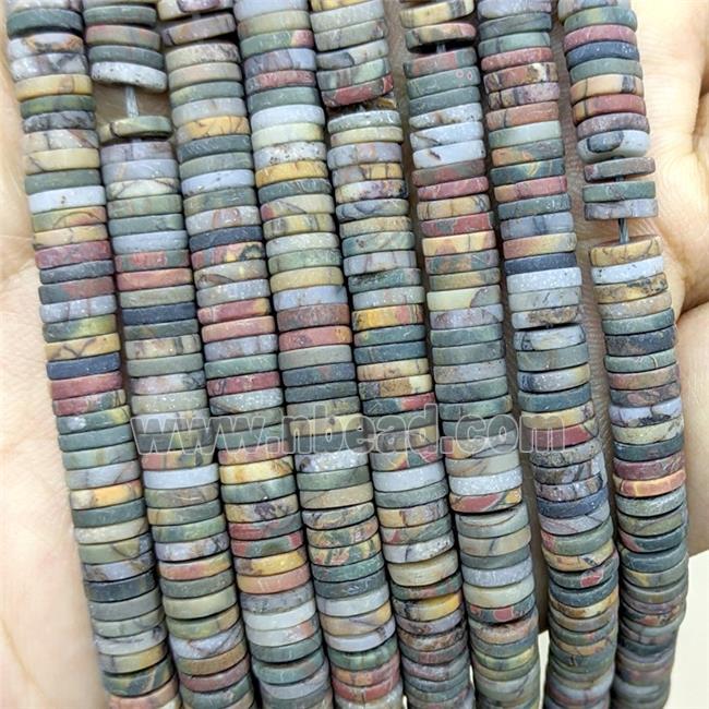 Picasso Jasper Heishi Beads Matte Multicolor