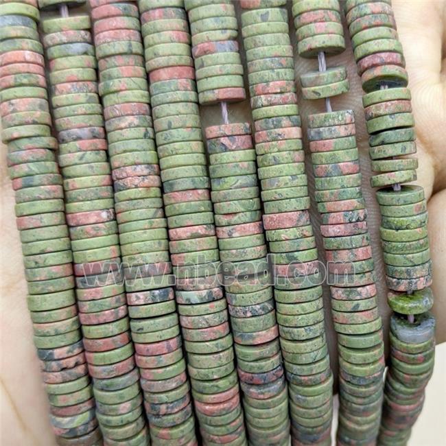 Unakite Heishi Beads Green Matte