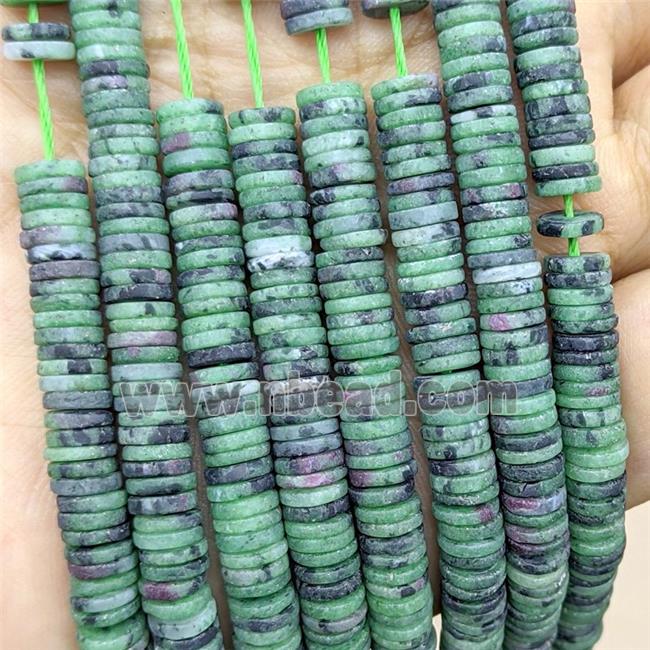 Green Zoisite Heishi Beads Matte