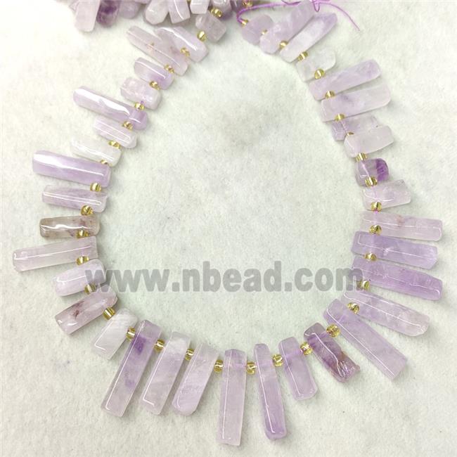 Natural Purple Chalcedony Stick Beads Topdrilled