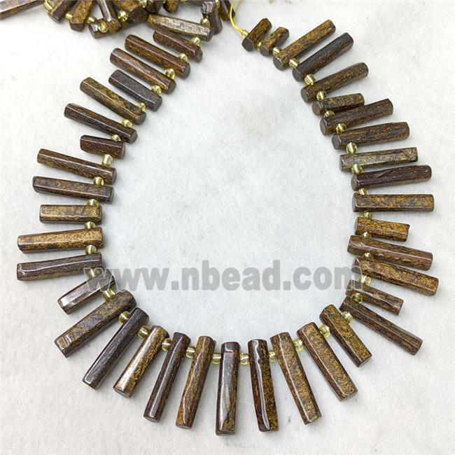 Natural Bronzite Stick Beads Topdrilled