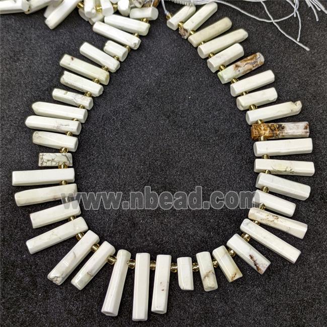 Natural Lemon Jasper Stick Beads White Topdrilled C-Grade