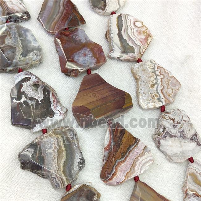 Natural Mexican Crazy Lace Agate Slice Beads Freeform