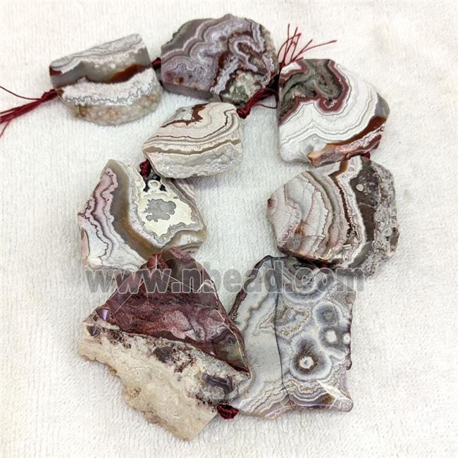 Natural Mexican Crazy Lace Agate Slice Beads Freeform