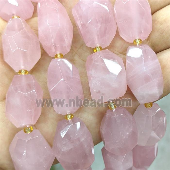 Natural Madagascar Rose Quartz Nugget Beads Pink Freeform