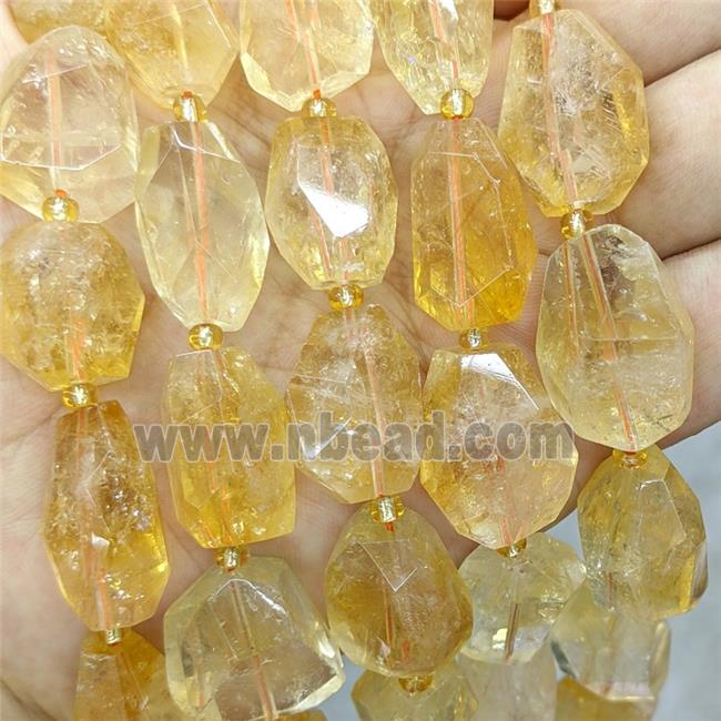 Natural Citrine Nugget Beads Yellow Freeform