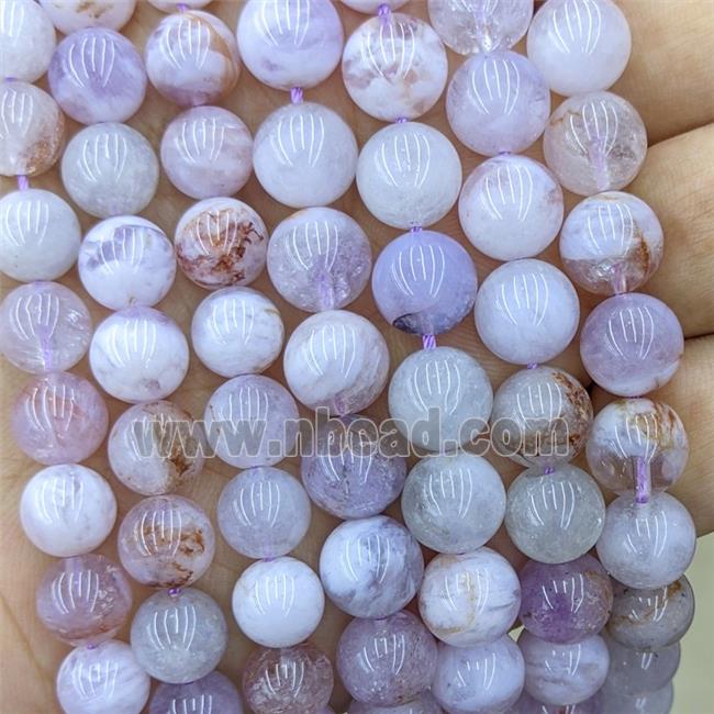Natural Purple Chalcedony Beads Smooth Round