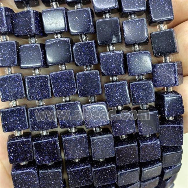 Blue Sandstone Cube Beads