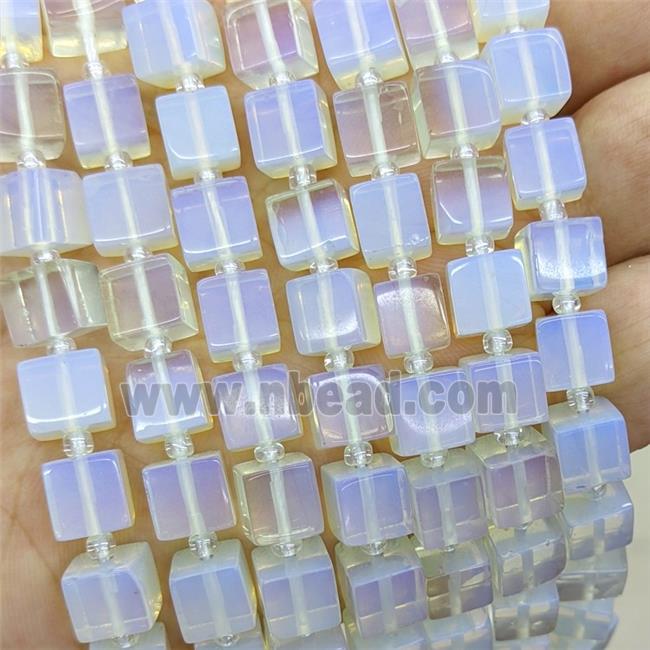 White Opalite Cube Beads