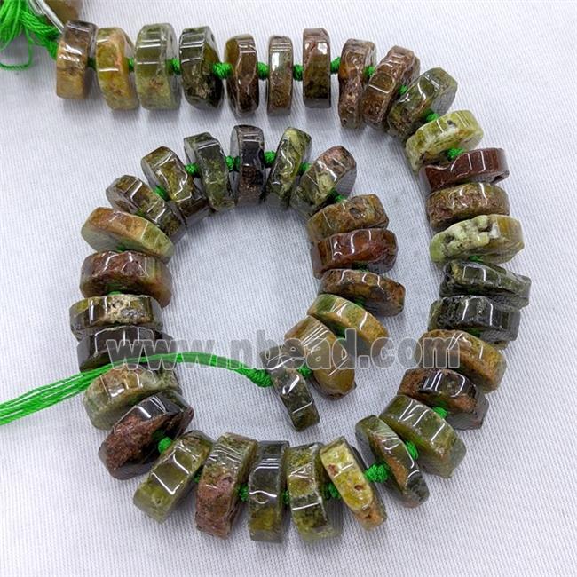 Natural Green Garnet Heishi Beads
