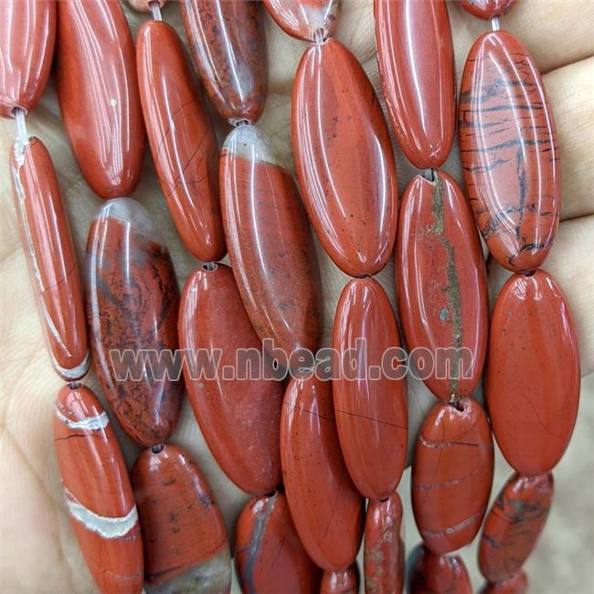 Natural Red Jasper Oval Beads