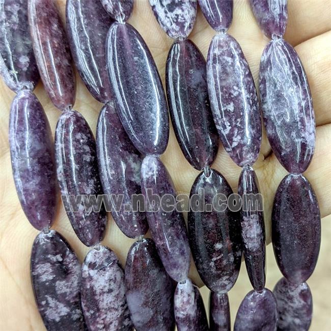 Natural Chinese Lepidolite Oval Beads Purple