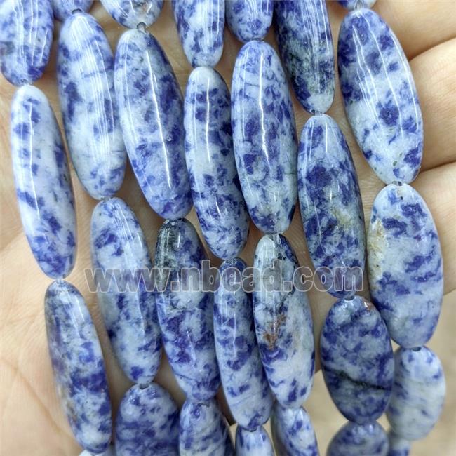 Natural Blue Dalmatian Jasper Oval Beads