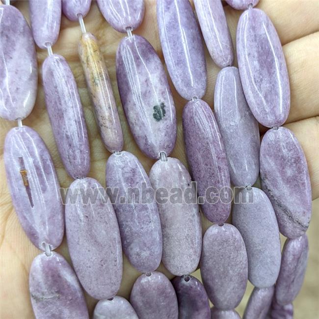 Natural Lepidolite Oval Beads Lavender