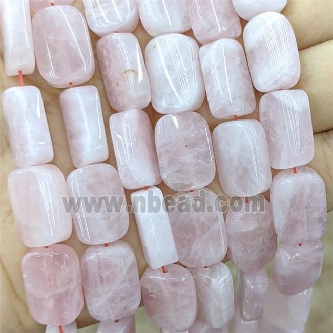 Natural Pink Rose Quartz Rectangle Beads