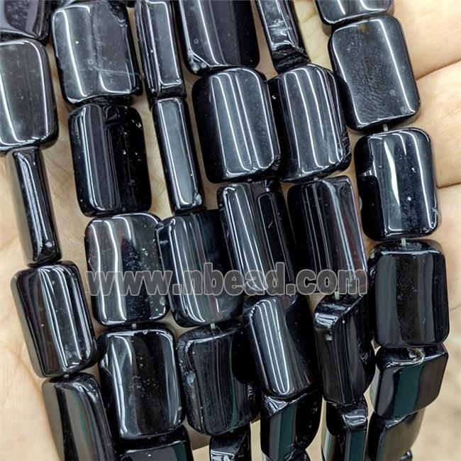 Natural Black Obsidian Rectangle Beads
