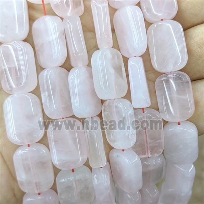Natural Pink Rose Quartz Rectangle Beads
