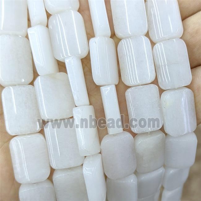 Natural White Jade Rectangle Beads Dye