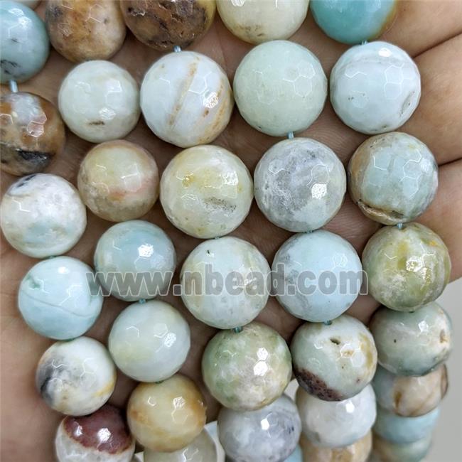 Natural Chinese Amazonite Beads Faceted Round