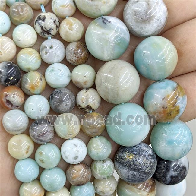 Natural Chinese Amazonite Beads Smooth Round